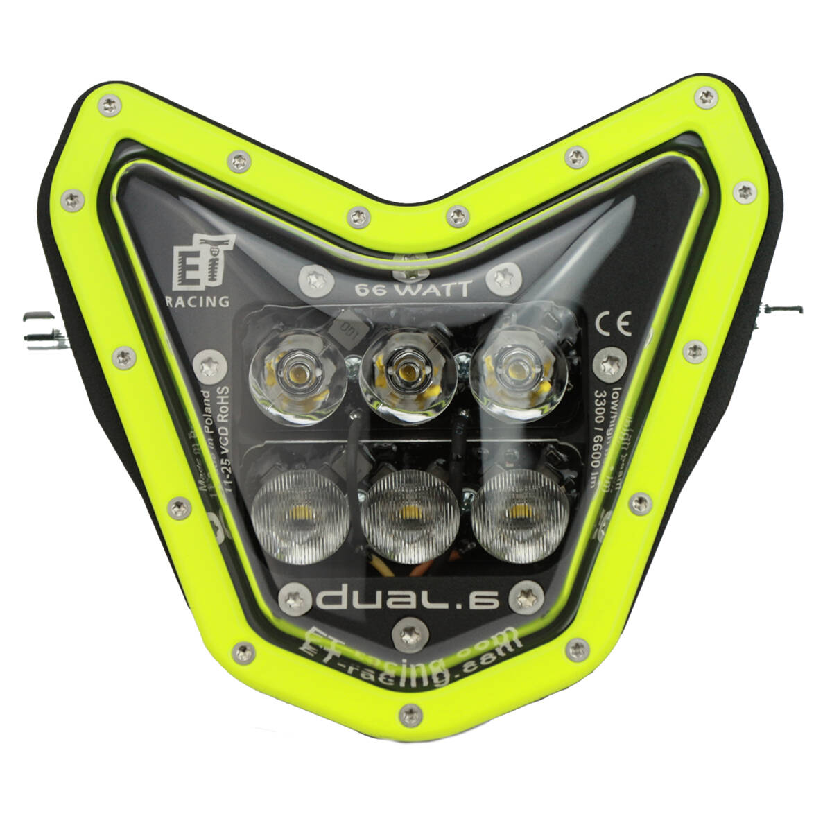 Dual.6  Headlight for Sherco 2024+ Fluro
