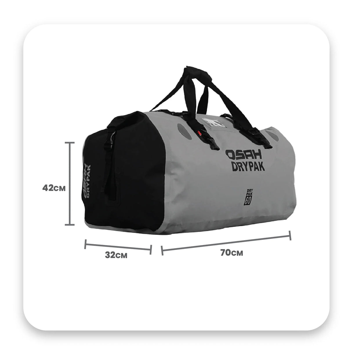 OSAH 60L Drift Duffel Bag Grey