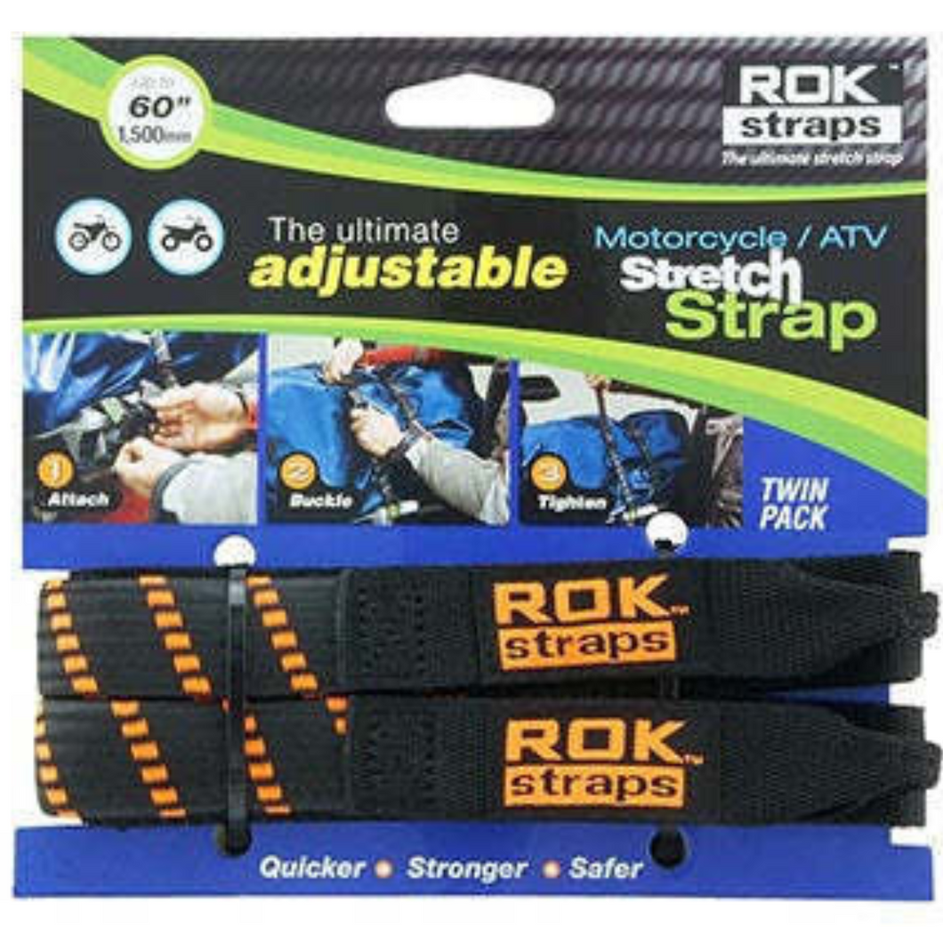 Rok Straps - Motorcycle adjustable stretch strap (Pair)