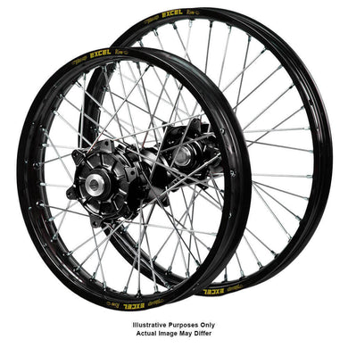 Honda Adventure Haan Black Hubs/Excel Black Rims Wheel Set CRF 1100 D Africa Twin (CRF1100L) (Does Not Fit Sports Model) 2020-23 (21*2.15/18*4.25 OE)
