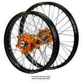 Black Excel Rims / Orange Haan Hubs Wheel Set -  KTM 1190R 2013-2016 / 1090-1290R 2017-On 21*2.15 / 18*4.25 OEM SIZE